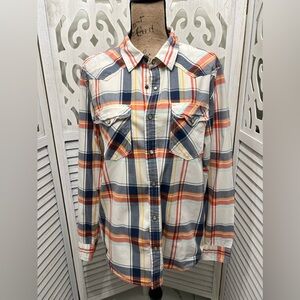 Men’s Arepostale Pearl Snap Shirt Original Quality Plaid Medium